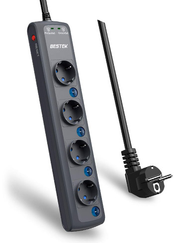 BESTEK Multiprise Parafoudre 6 Prises avec 4 Ports USB Multiples